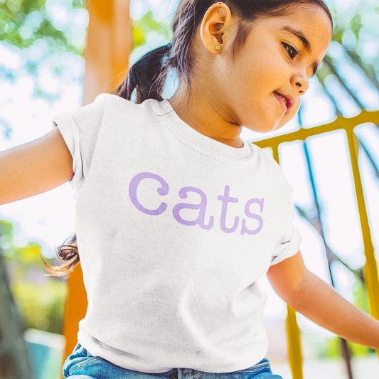 Cats Toddler Tee | White Lilac