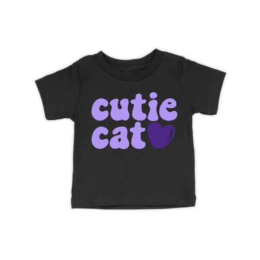 Cutie Cat Toddler Tee | Black