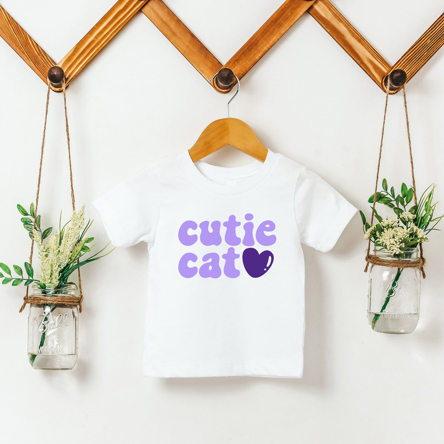 Cutie Cat Toddler Tee | White