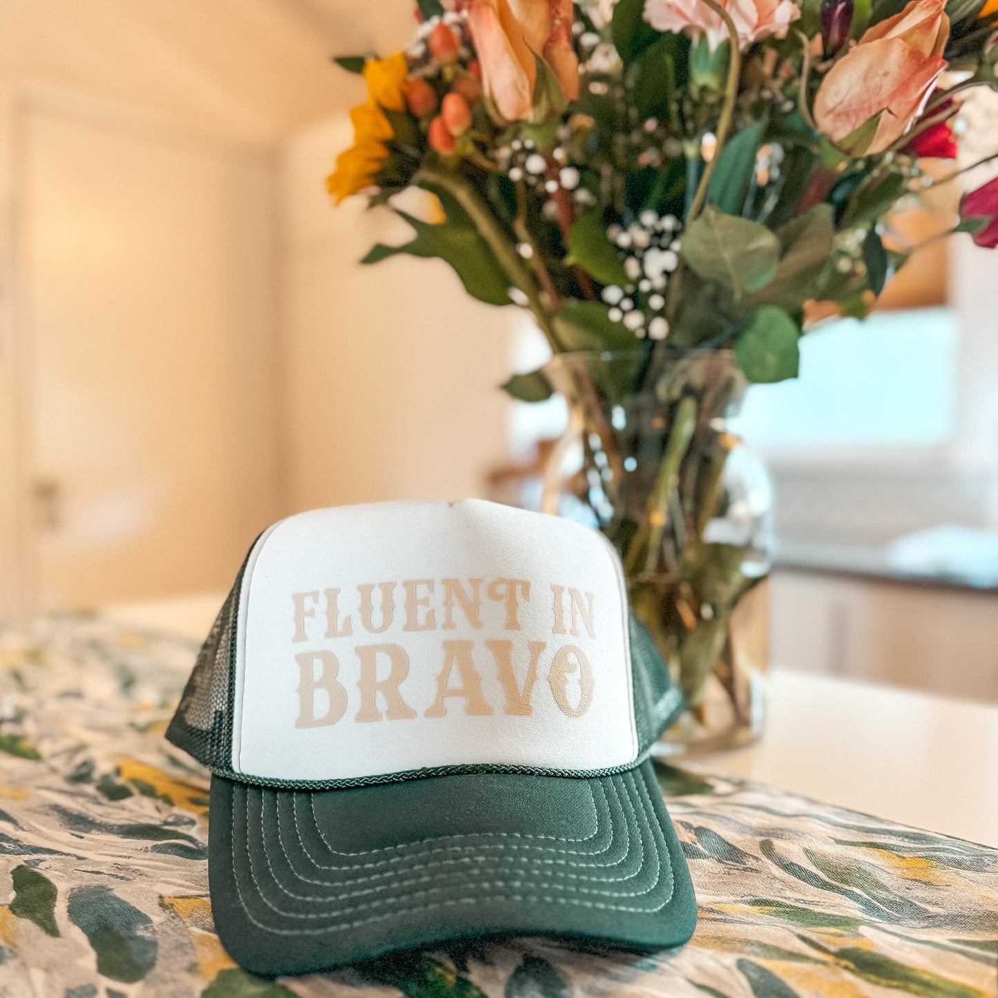 Fluent in Bravo Trucker - Dark Green