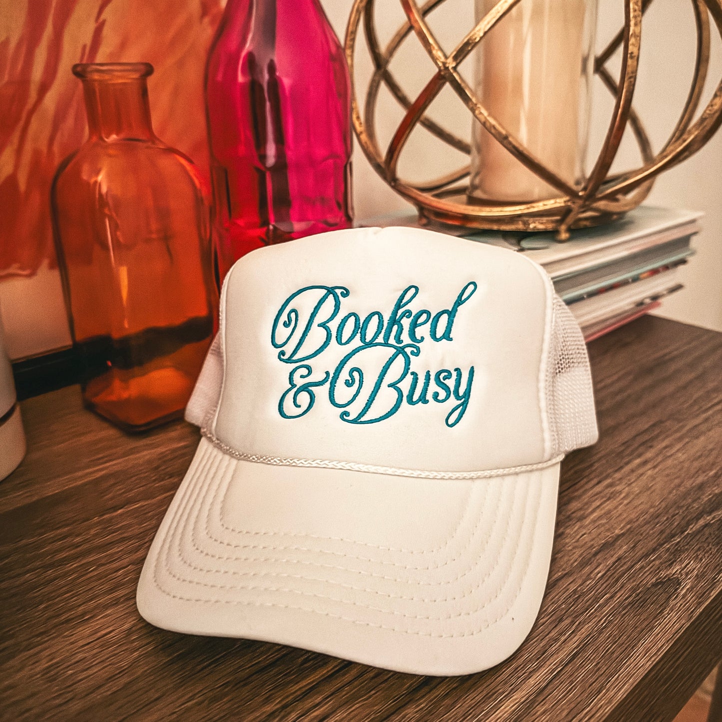 Booked & Busy Trucker - White