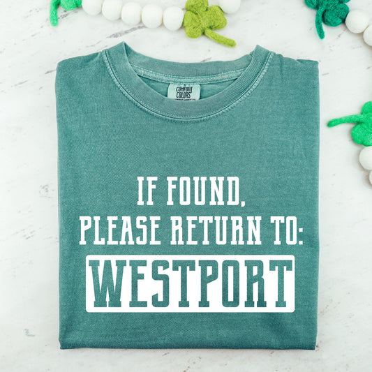 If Found, Please Return to Westport CC Tee | Light Green