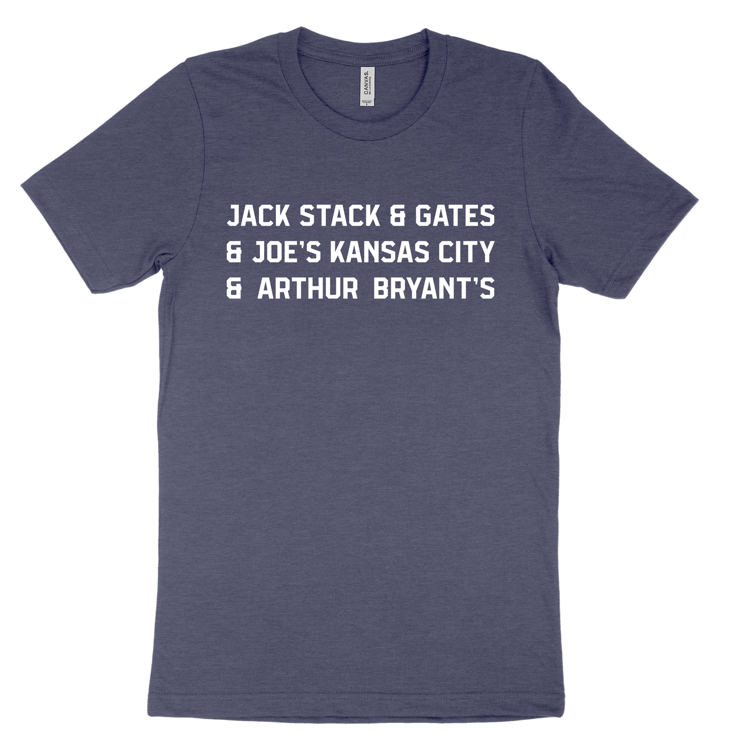 Jack Stack and Gates and Joe's Kansas City and Arthur Bryant's Tee - Navy