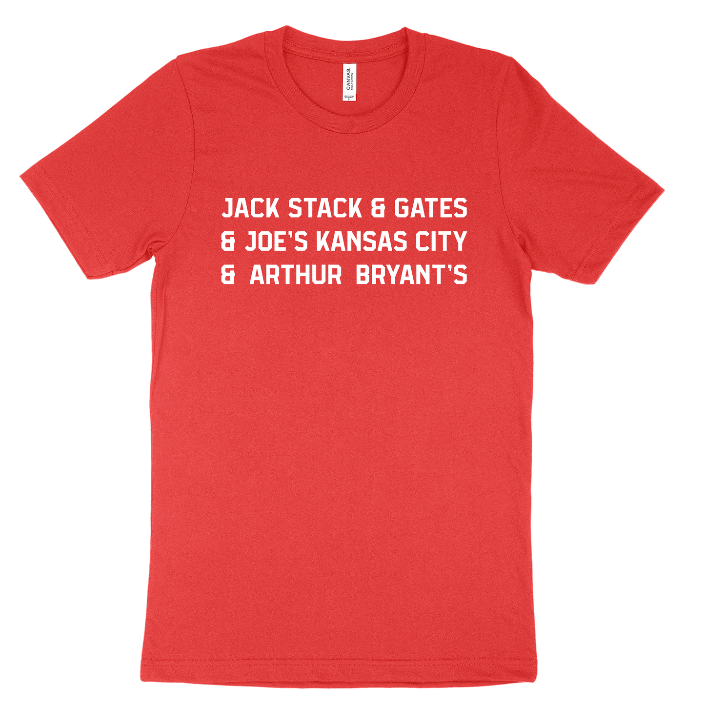 Jack Stack and Gates and Joe's Kansas City and Arthur Bryant's Tee - Red