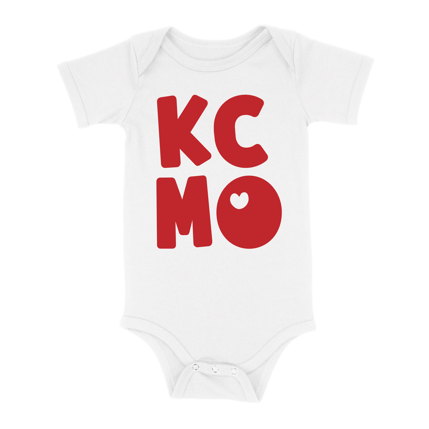 KCMO Baby One Piece | White Red