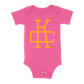 KC Monogram Baby One Piece | Hot Pink