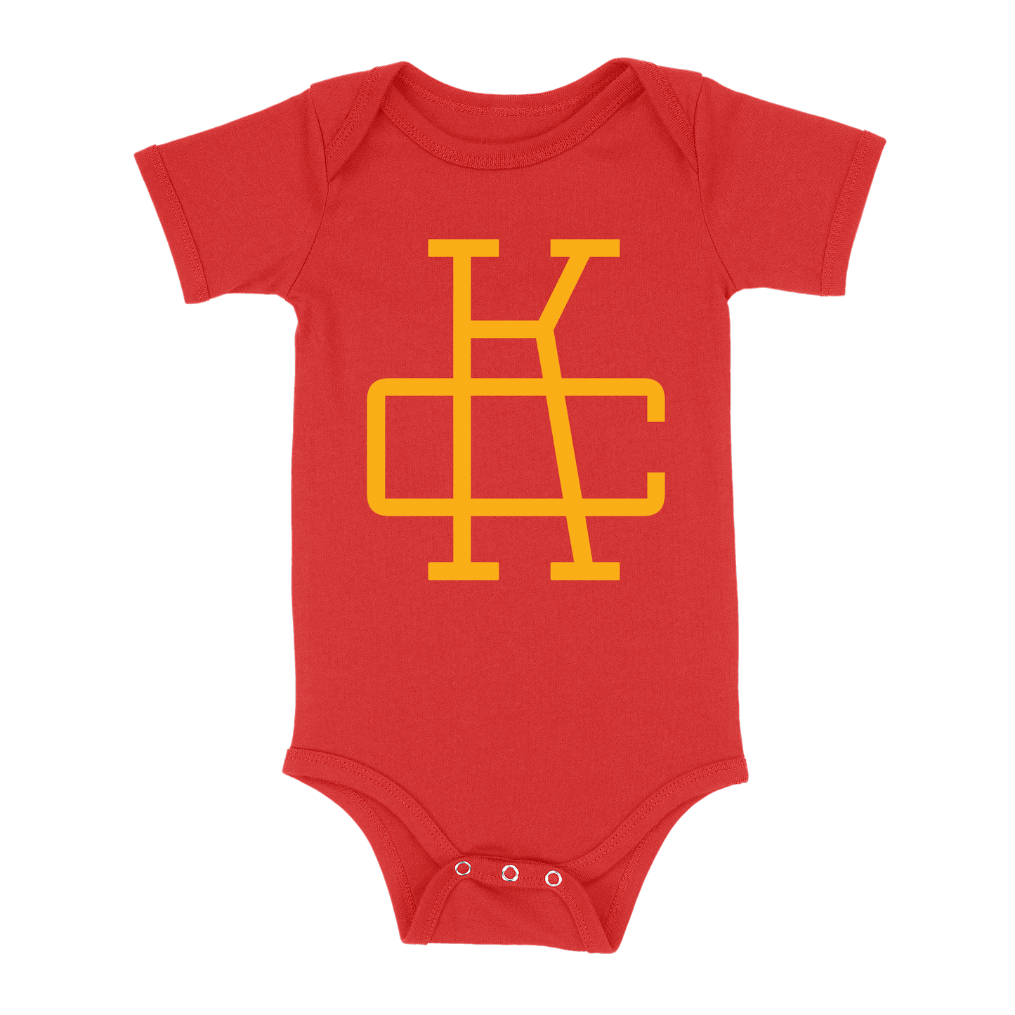 KC Monogram Baby One Piece | Red