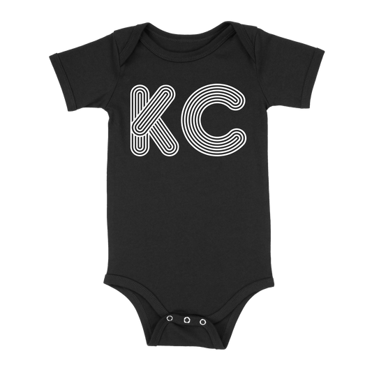 KC Outline Baby One Piece | Black