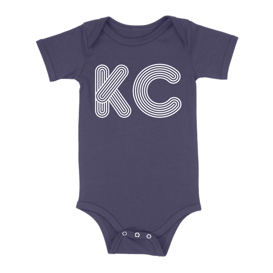 KC Outline Baby One Piece | Navy