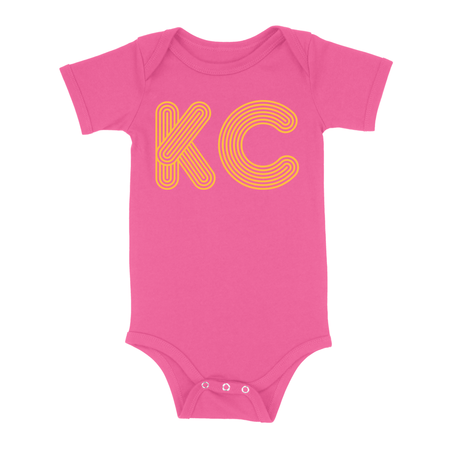KC Outline Baby One Piece | Hot Pink