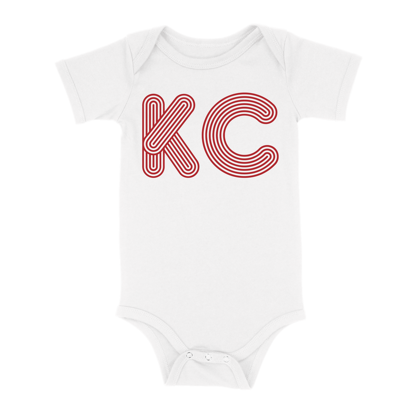 KC Outline Baby One Piece | White Red