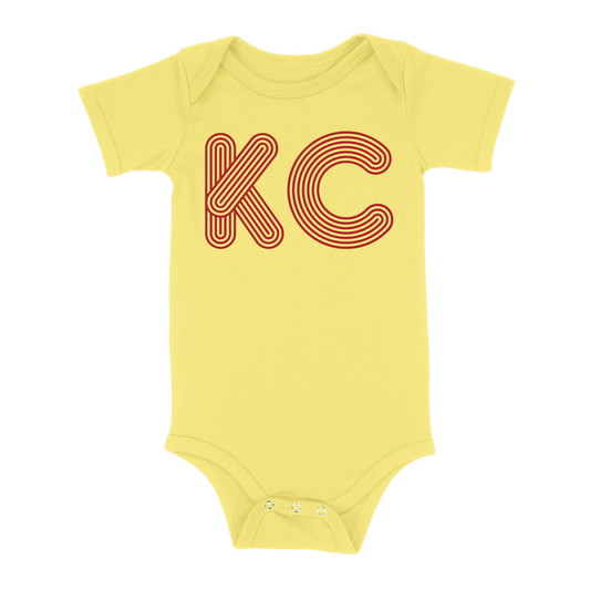 KC Outline Baby One Piece | Yellow