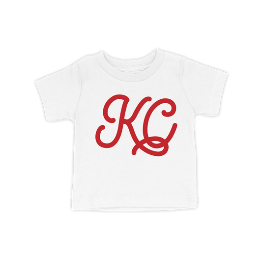 KC Script Toddler Tee | White Red