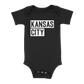 Kansas City Block Baby One Piece | Black