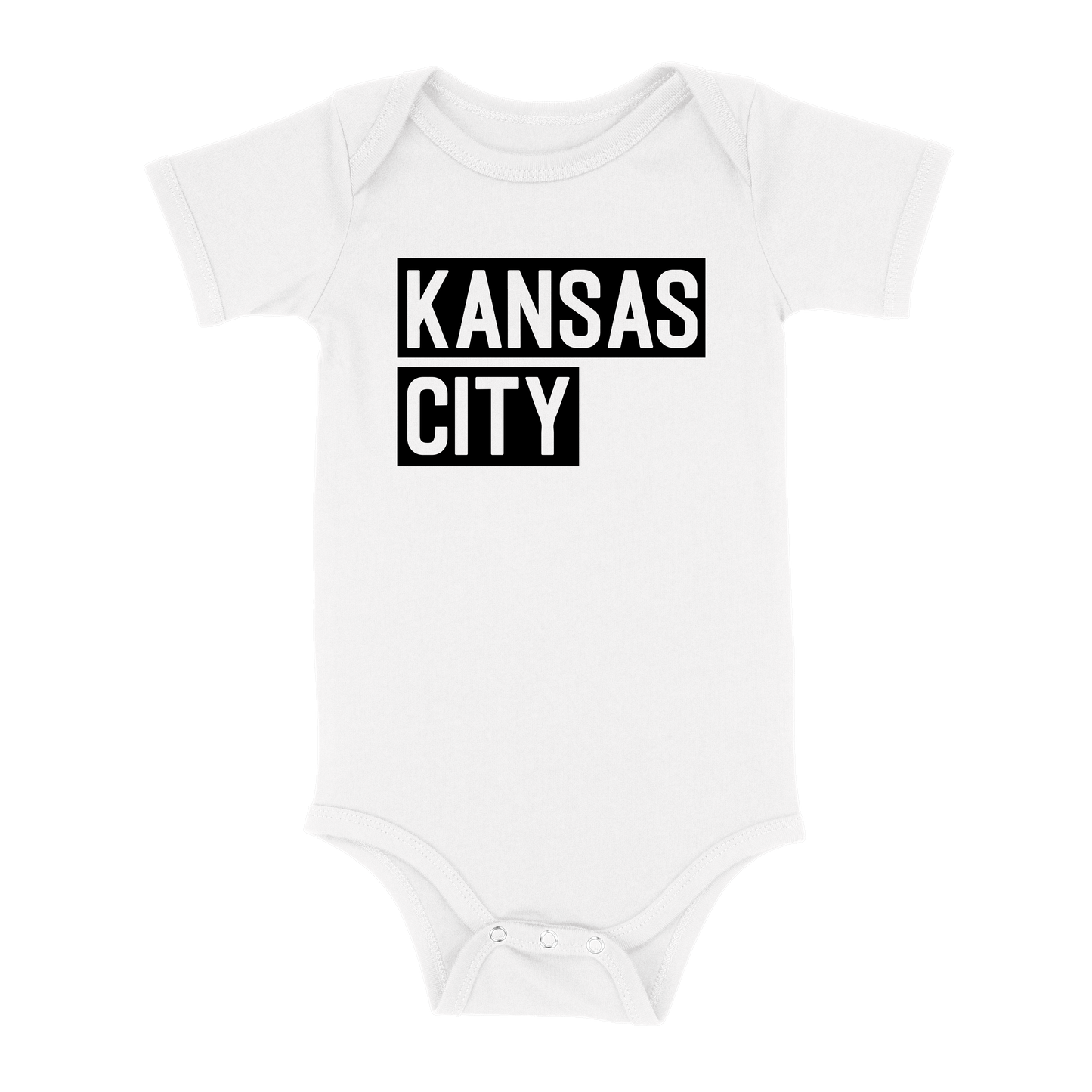 Kansas City Block Baby One Piece | White Black