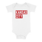 Kansas City Block Baby One Piece | White Red