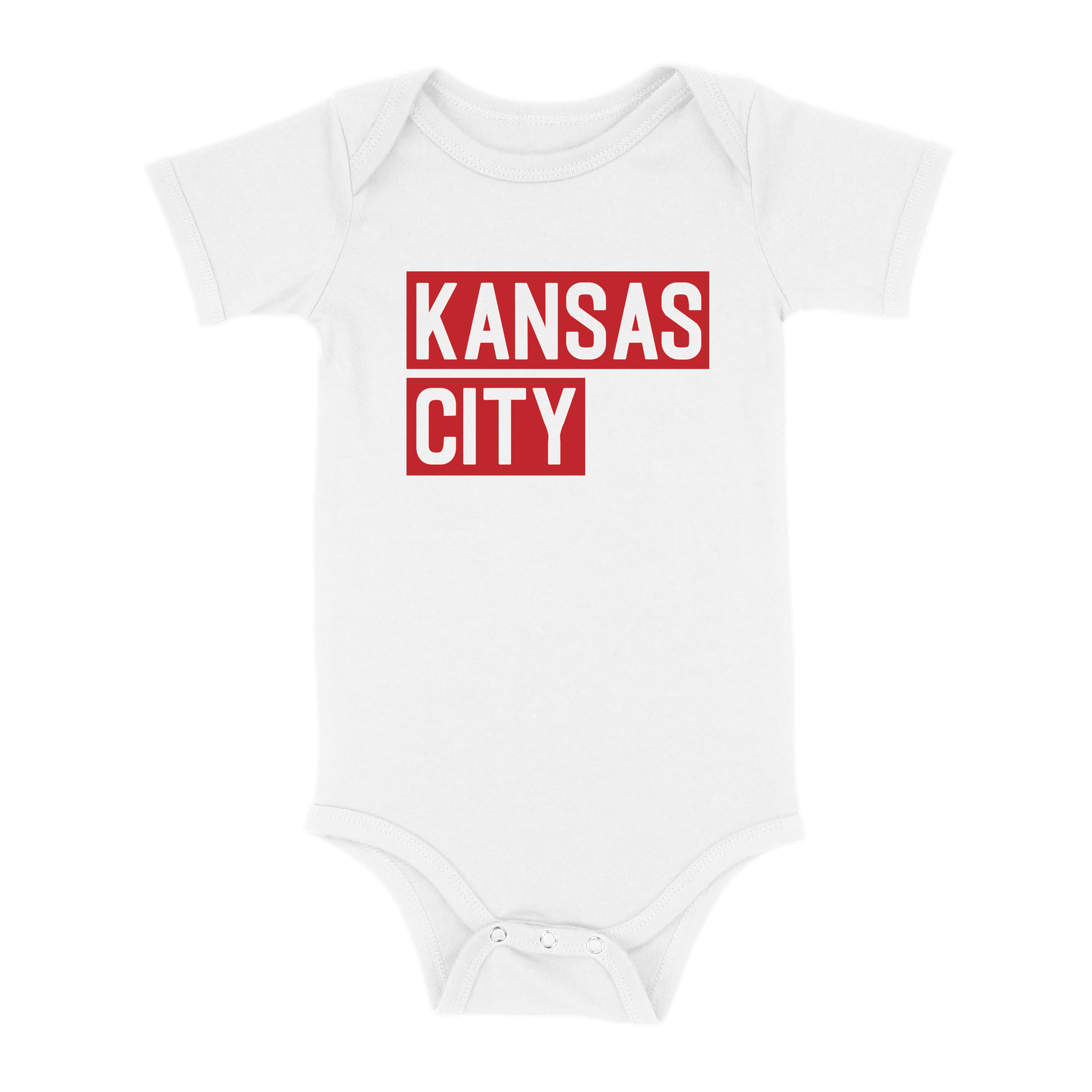 Kansas City Block Baby One Piece | White Red