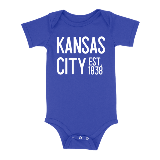 Kansas City EST 1838 Baby One Piece | Blue