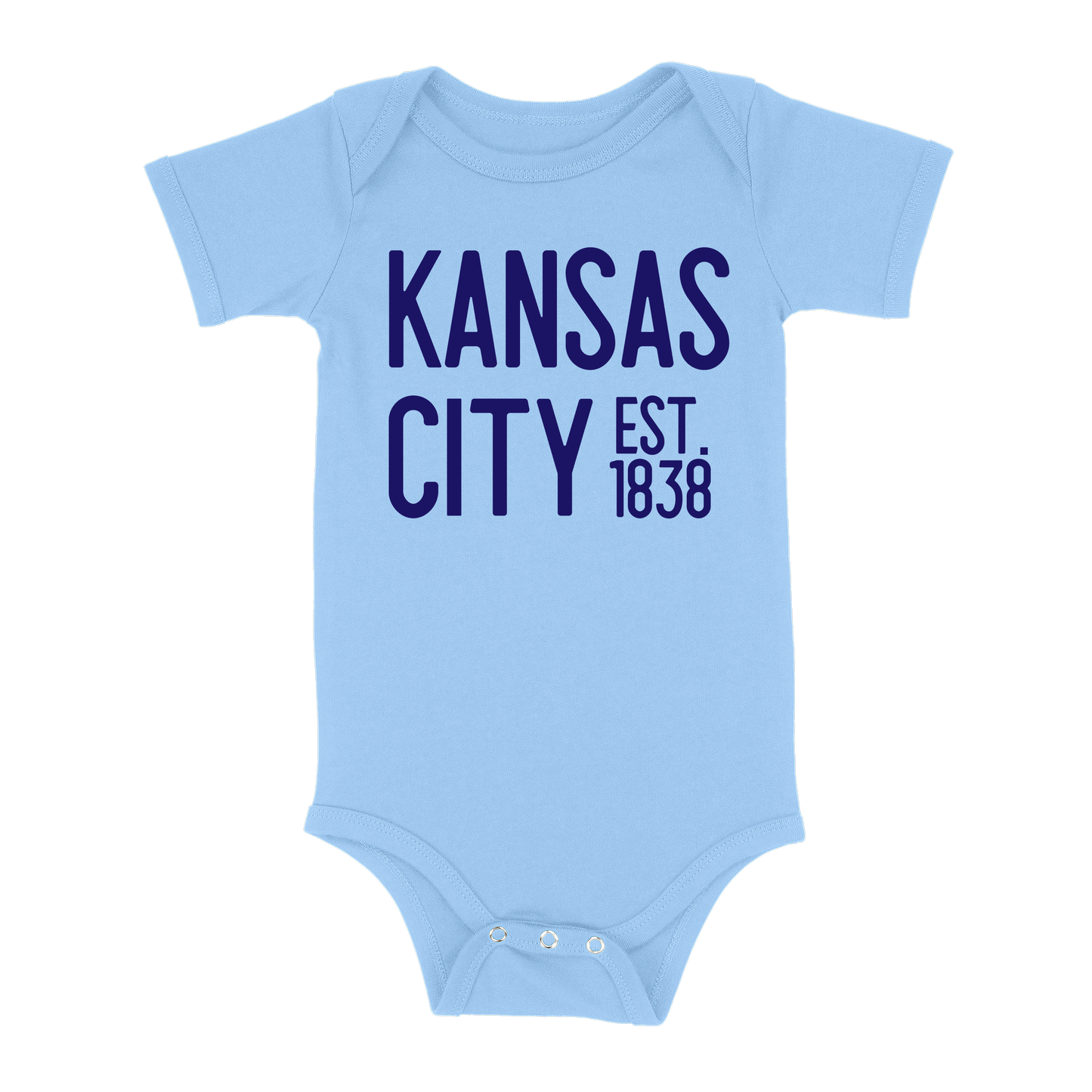Kansas City EST 1838 Baby One Piece | Light Blue