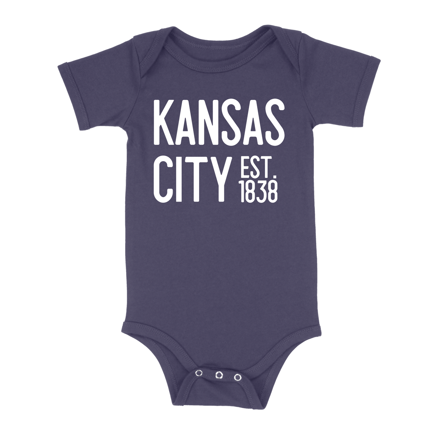 Kansas City EST 1838 Baby One Piece | Navy