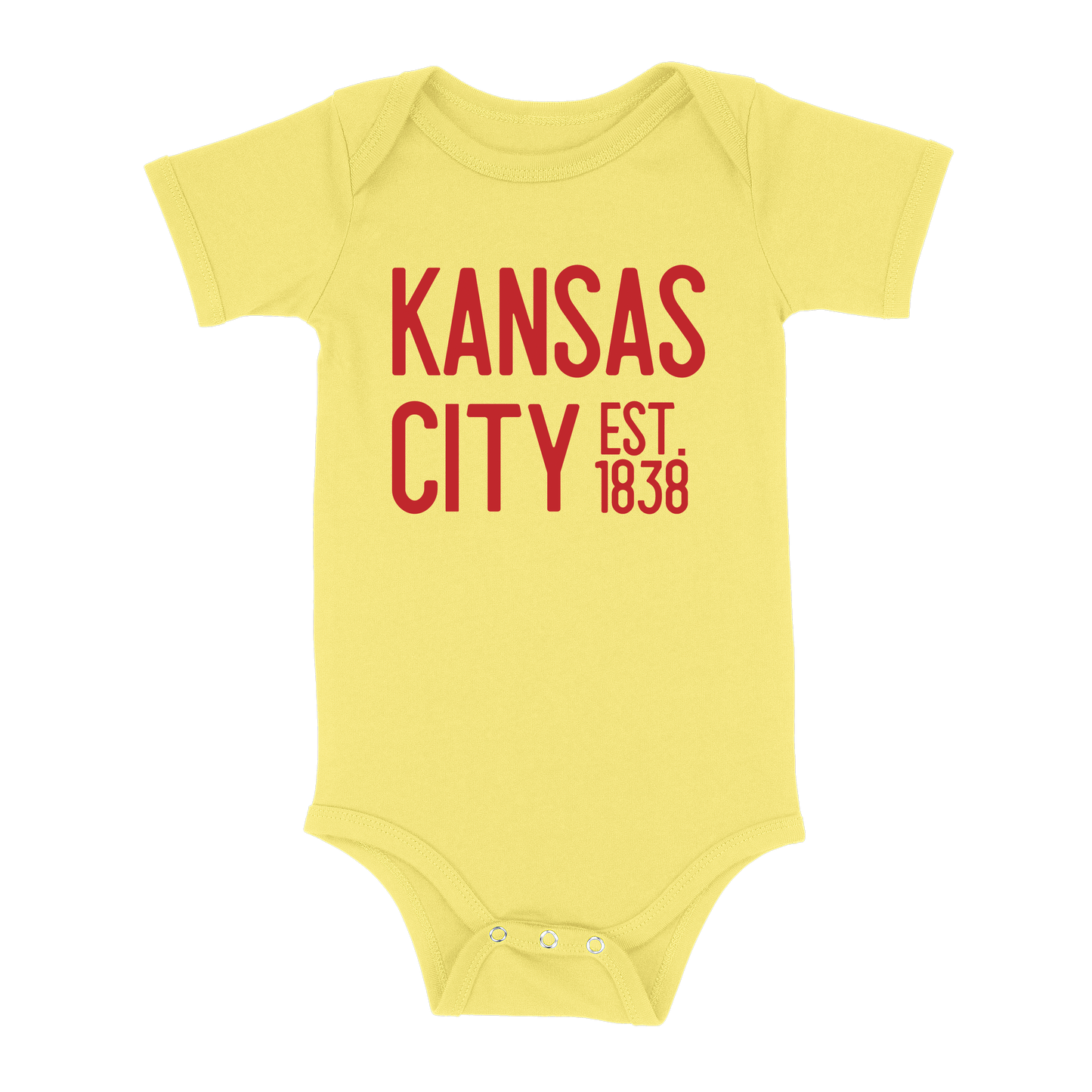 Kansas City EST 1838 Baby One Piece | Yellow
