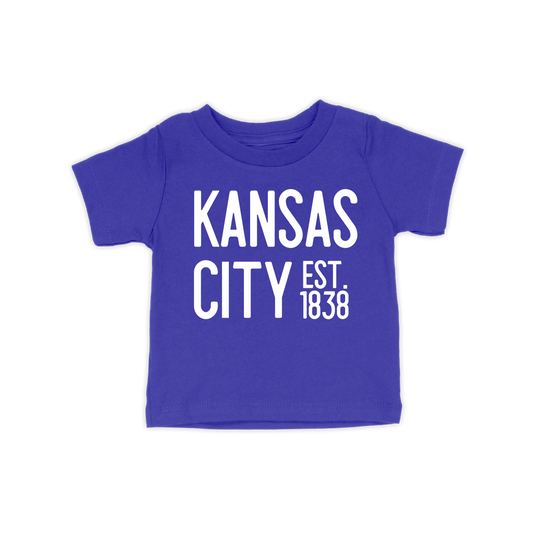 Kansas City EST 1838 Toddler Tee | Blue