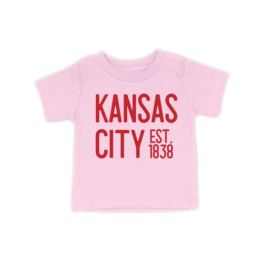 Kansas City EST 1838 Toddler Tee | Light Pink