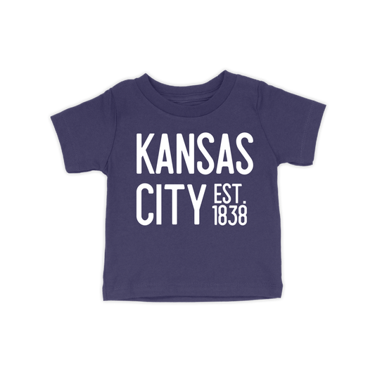 Kansas City EST 1838 Toddler Tee | Navy