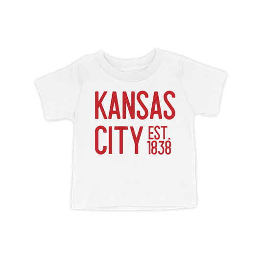 Kansas City EST 1838 Toddler Tee | White Red