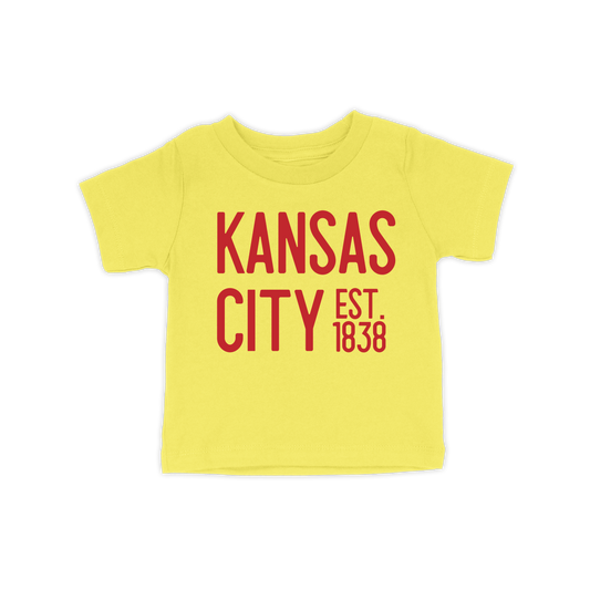 Kansas City EST 1838 Toddler Tee | Yellow