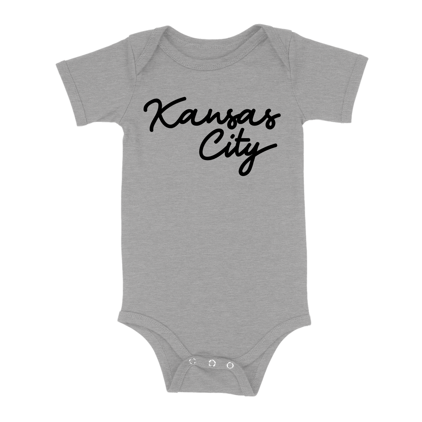 Kansas City Script Baby One Piece | Grey