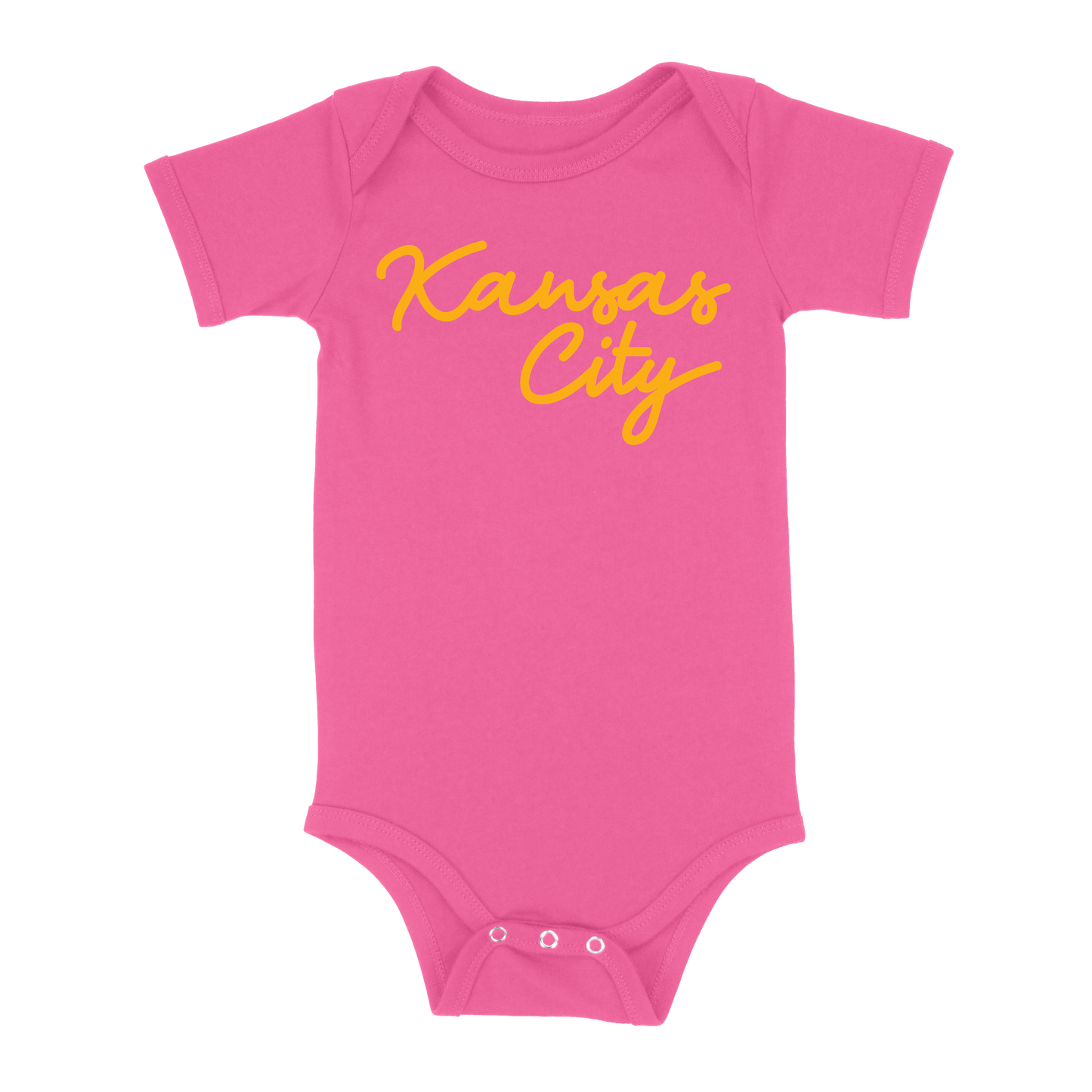 Kansas City Script Baby One Piece | Hot Pink
