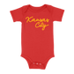 Kansas City Script Baby One Piece | Red