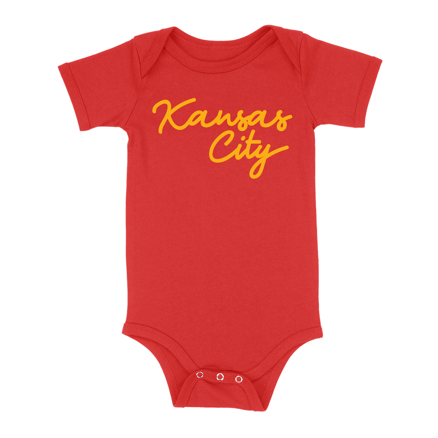 Kansas City Script Baby One Piece | Red