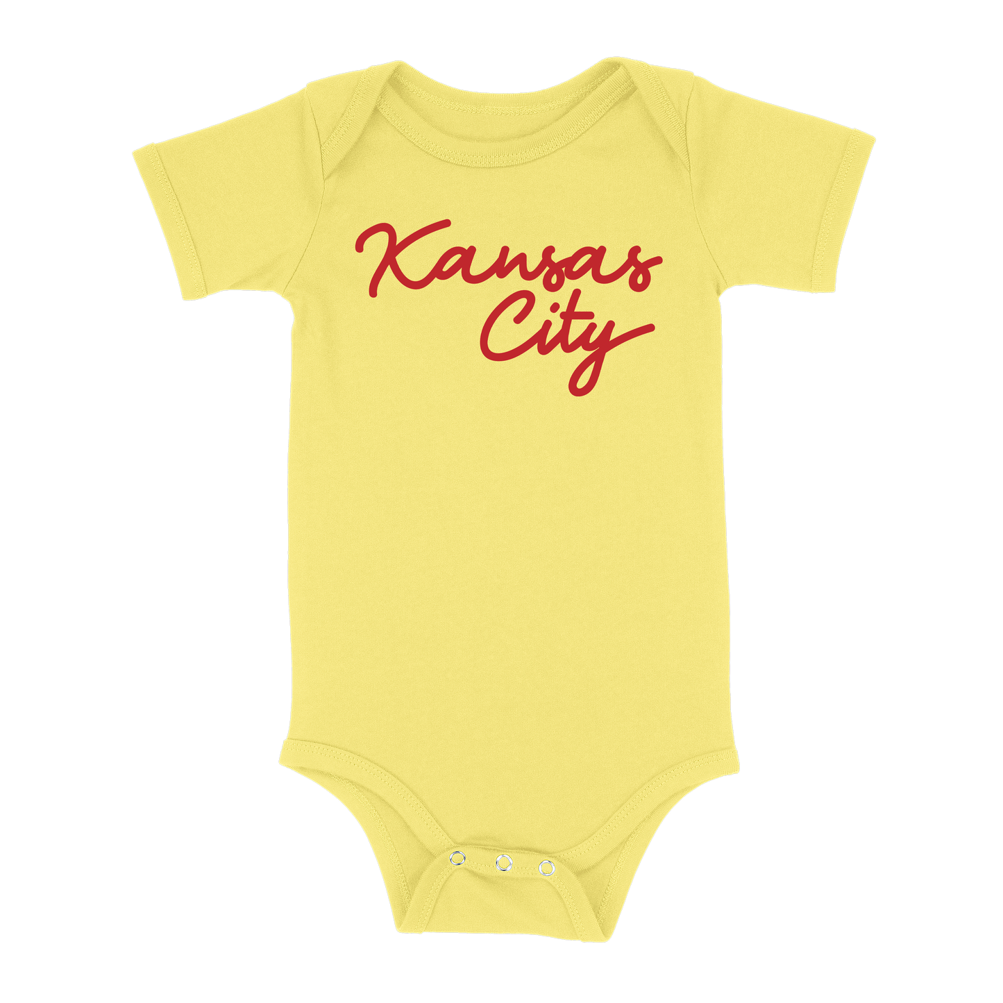 Kansas City Script Baby One Piece | Yellow