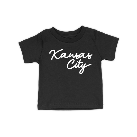 Kansas City Script Toddler Tee | Black