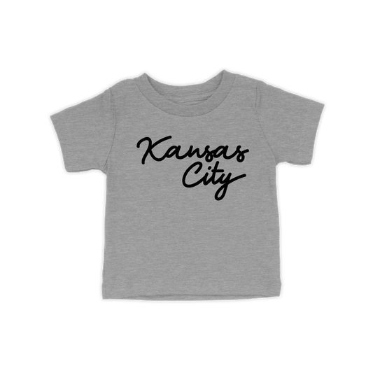 Kansas City Script Toddler Tee | Grey