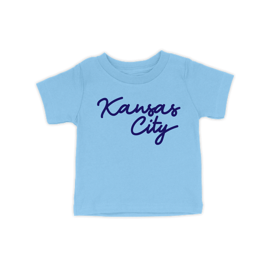 Kansas City Script Toddler Tee | Light Blue