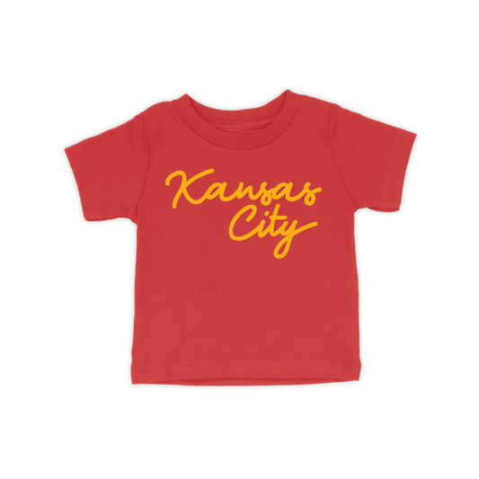 Kansas City Script Toddler Tee | Red