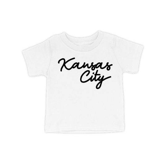 Kansas City Script Toddler Tee | White Black