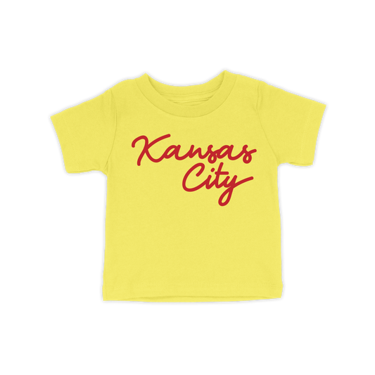 Kansas City Script Toddler Tee | Yellow