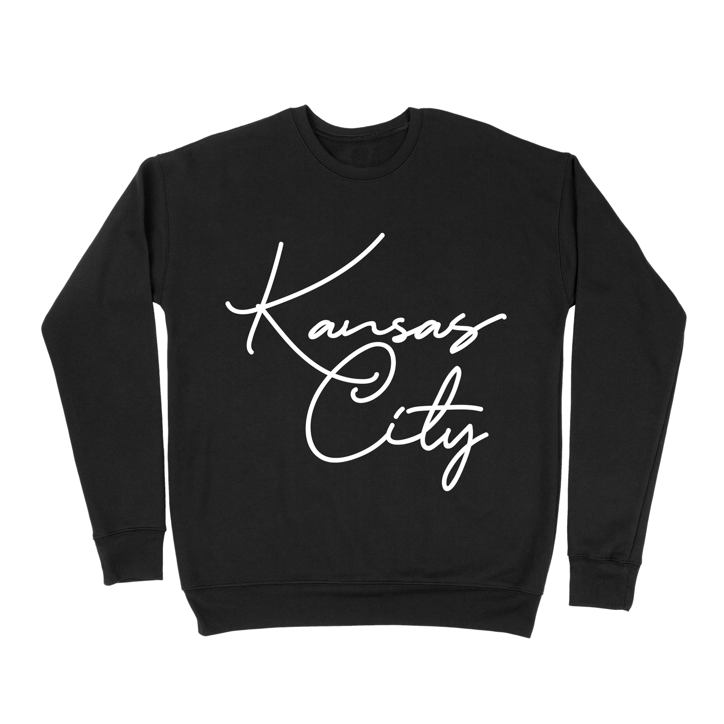 Kansas City Oversized Script Sweatshirt - Black