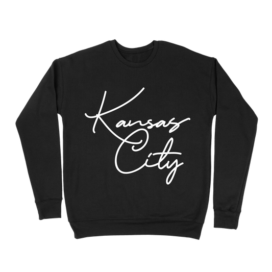 Kansas City Oversized Script Sweatshirt - Black