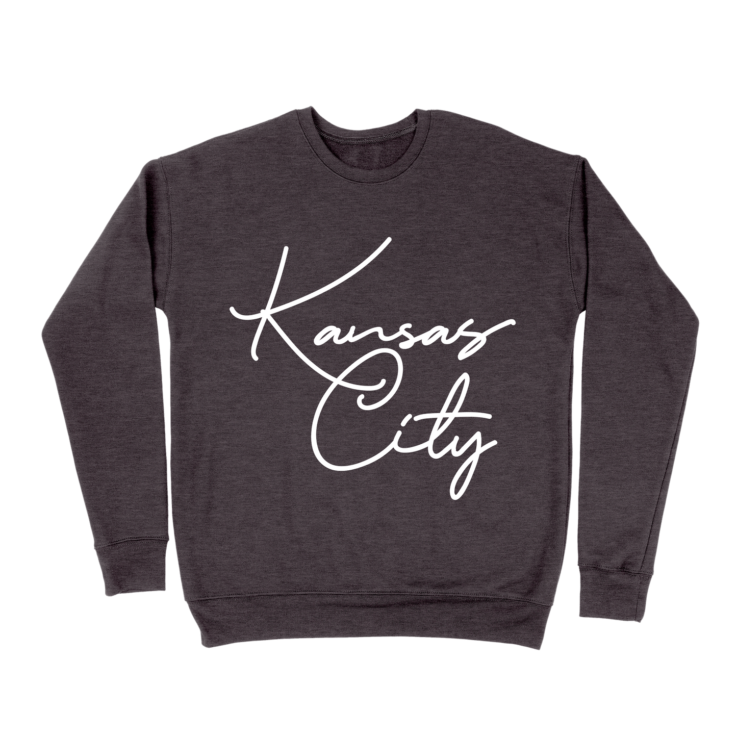 Kansas City Oversized Script Sweatshirt - Dark Grey