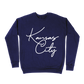 Kansas City Oversized Script Sweatshirt - Navy