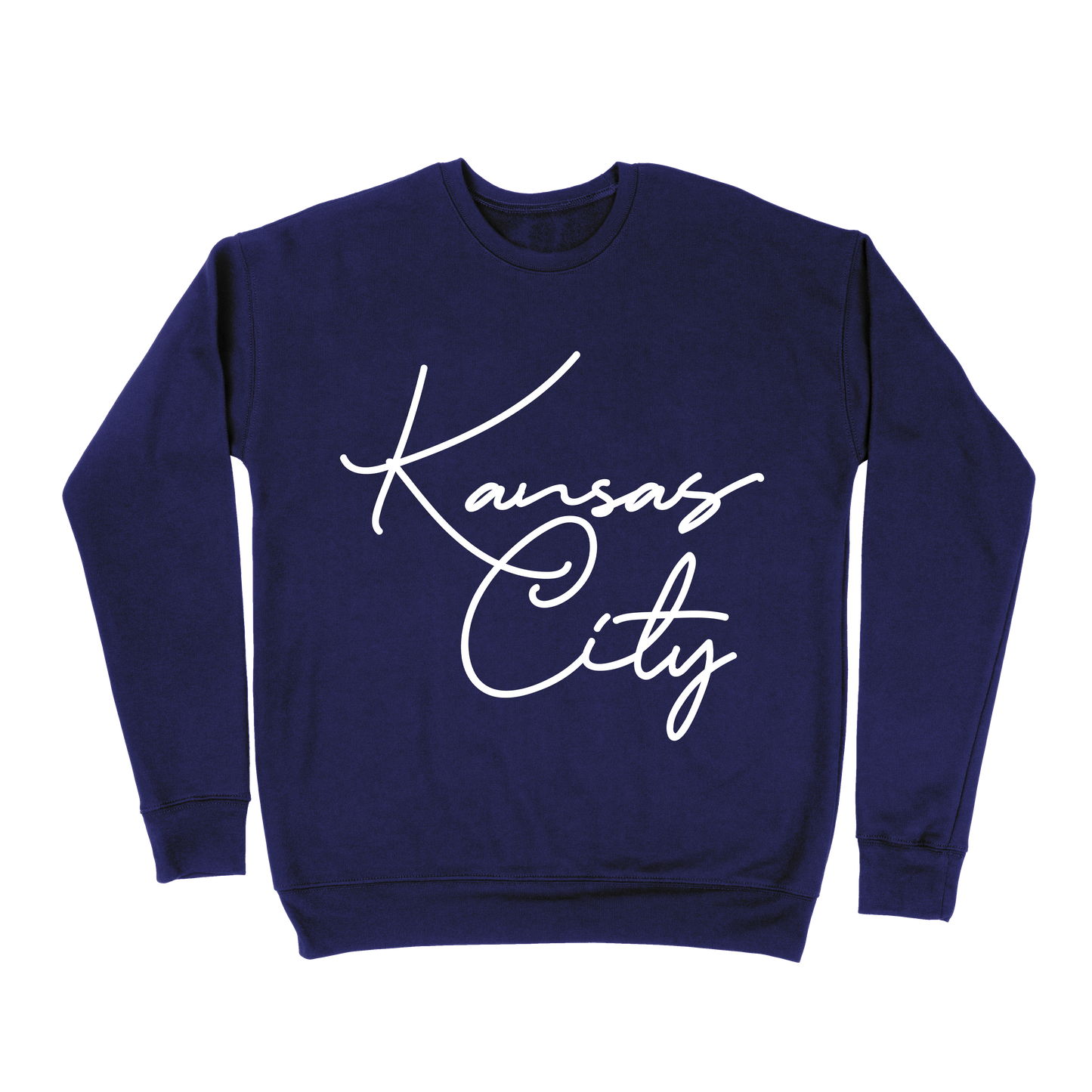 Kansas City Oversized Script Sweatshirt - Navy