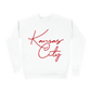 Kansas City Oversized Script Sweatshirt - White