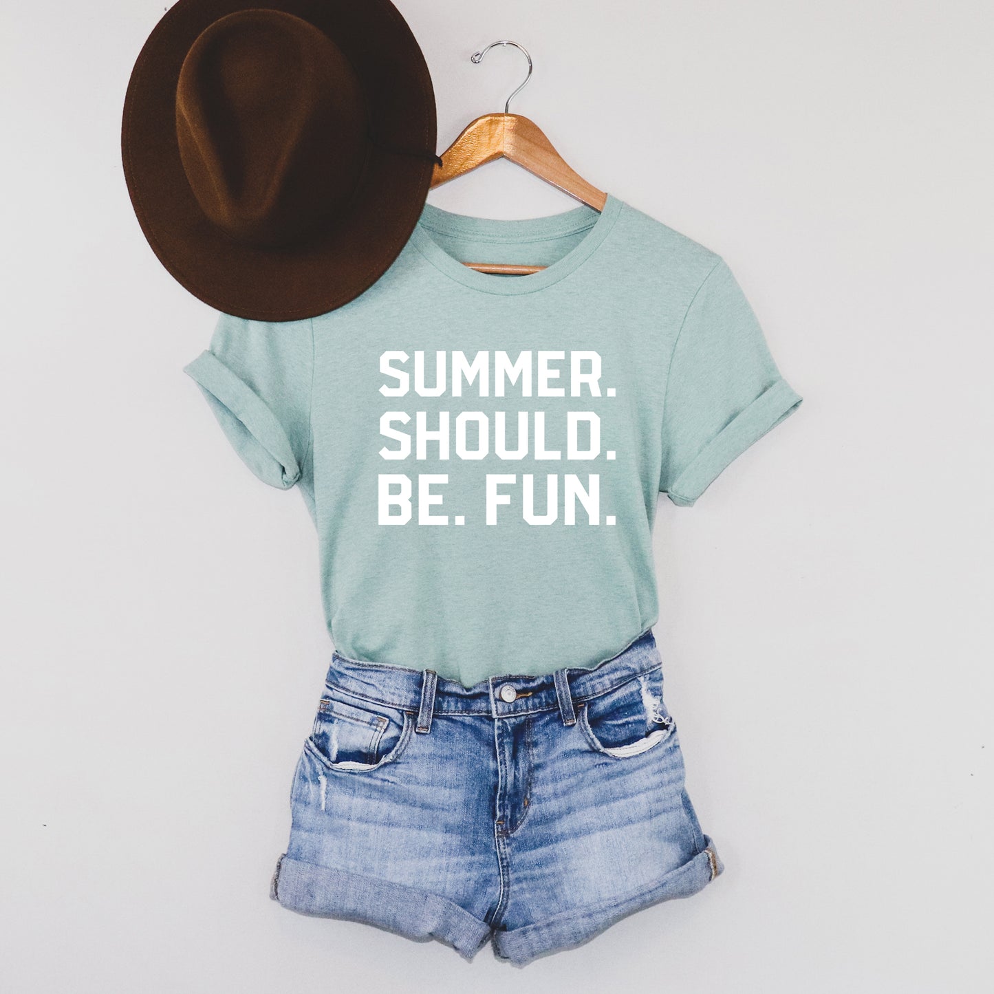 Summer. Should. Be. Fun. Tee - Dusty Blue