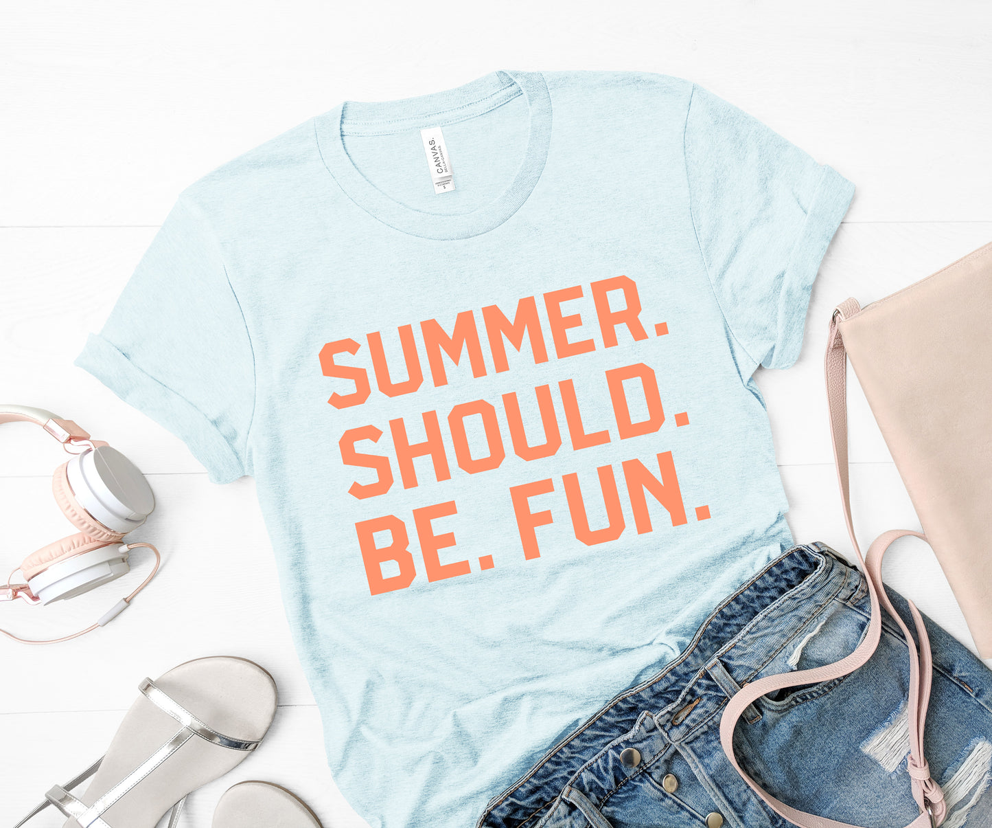 Summer. Should. Be. Fun. Tee - Ice Blue