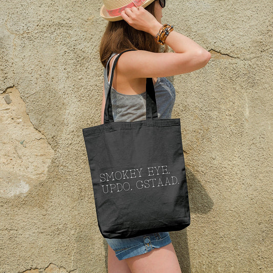 Smokey Eye, Updo, Gstaad | Canvas Tote Bag | Multiple Color Options | Made To Order